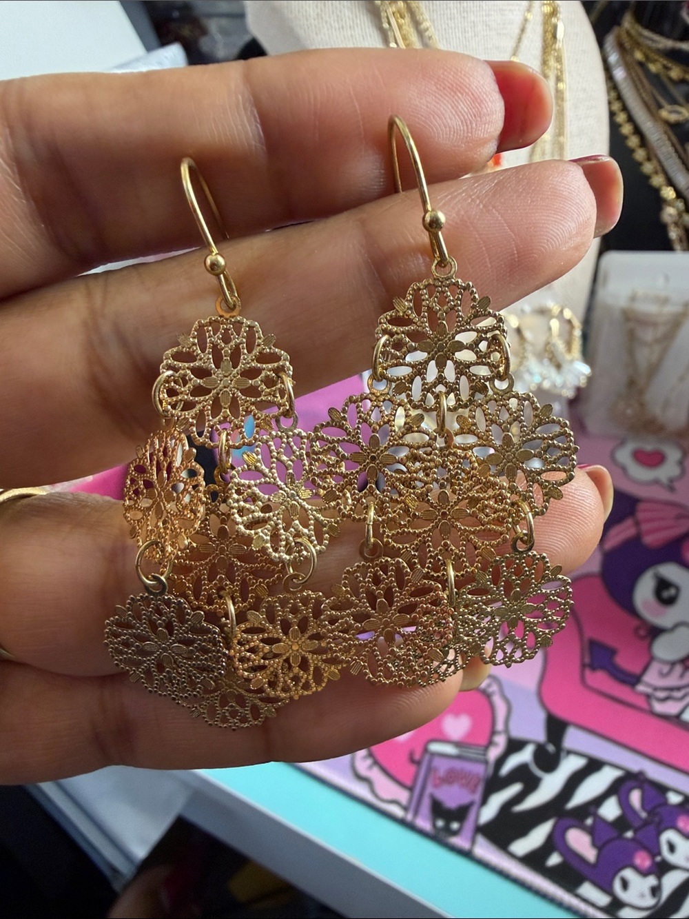 Gold Filigree Drop Earrings - Elegant Women’s Jewelry